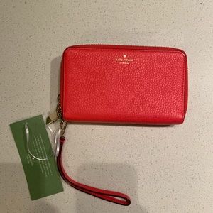 NWT Salmon Kate Spade Jeanne carryall wristlet